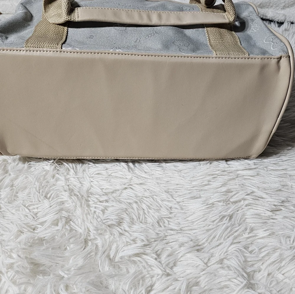 Hello Kitty by Sanrio 1976-2015 Gray & Tan Duffle Bag Overnighter Weekender VTG